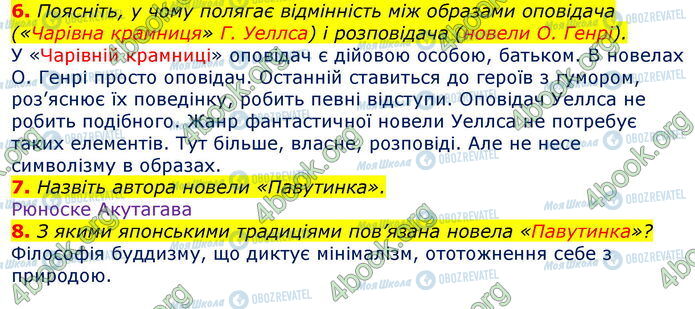 ГДЗ Зарубіжна література 7 клас сторінка Стр.225 (6-8)